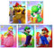 Panini Super Mario Sticker - Play Time - Limited Edition Card - Bowser + Yoshi + Peach + Luigi + Mario Gold Karten