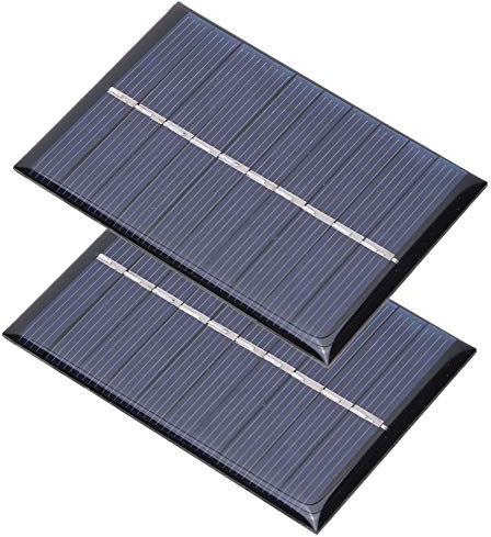 HERCHR Mini Panel Solar 2 Piezas 0,6 W 5 V Polisilicio Micro Paneles Solares Células Fotovoltaicas Kit De Panel Epoxi, Placa De Carga De Energía Solar De 80x55mm
