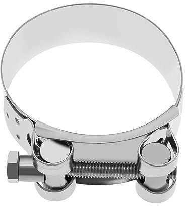 eMagTech Motorcycle Exhaust Pipe Clip Stainless Steel Motorbike Exhaust Clamp 56-59mm Accessories for Car Motorcycle Exhaust Pipe Clamps Silver