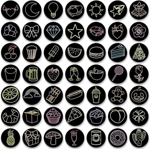 MORCART 54 Stück Schwarz Emoji Magnete, lustige Smiley Kühlschrankmagnete Dekorative Magnets für Küche, Magnettafel, Kühlschrank, Whiteboard, Tafeln, Pinnwand Büro Kinder und Erwachsene Geschenk