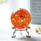 kanpura 5,8 cm Bernstein Eis Cracked Ball Kristall Kugel Fengshui Briefbeschwerer Glaskugel für Zuhause Aquarium Zubehör Steingarten Dekor