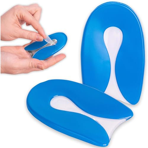 SULPO Fersensporn Einlagen - Achillessehne Einlegesohlen - Fersensporn Einlagen Gel - Fersenkissen für Schuhe - Geleinlagen Ferse - Damen, Herren, Kinder - Silikon Fersenkeil, Fersenpolster Gelsohlen