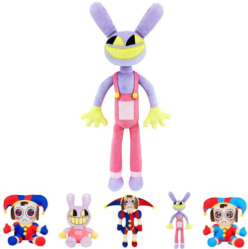 YOUYIKE The Digital Circus Plush, 42 cm Amazing Pomni Jax Kuscheltier, Geburtstags Ostern Geschenke für Jungen Mädchen Peripheriegeräte von Anime-Figuren Spielzeug(Long Jax)