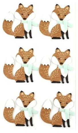 Artoz 3D-Sticker, Fuchs-Motiv, handgemacht, Schweizer Design, für Bastelarbeiten, Geschenke, Karten und Dekorationen