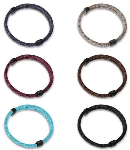 INPION 6PCS Nautical Braided Rope Bracelet, Mens Bracelet Surfer Paracord Bracelets Adjustable Braided Bracelets Woven Wristbands for Men Women, Multi Color