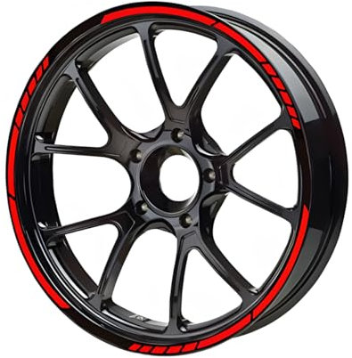 JNNJ Adhesivos Ruedas De Moto, Reflectante-Pegatinas Llantas Pegatinas Motos, Pegatinas Llantas Moto Reflectante Sport Juego Completo, Genial Pegatinas Llantas Moto Reflectante Sport Juego(Rojo)