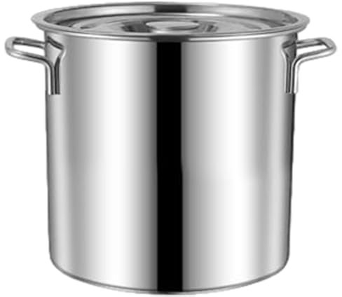 Stainless Steel Stock Pot - Large Capacity Soup Bucket with Lid | Multi-Use Stew Pot | Canning Pot - Sauce Pot for Oil, Soup, Brine, Noodles, Rice