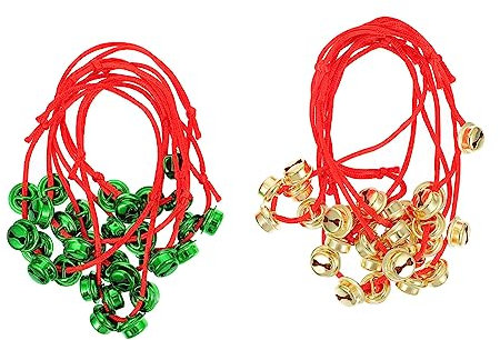 GREENADSCAPE 12 Pièces Bracelet De Noël Bracelets De Noël Ornement d'arbre De Noël Bracelet De Noel Ajustable Colliers pour Enfants Bracelet Grelot Clochettes De Noël Métal