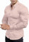 EOUOSS, camicia da uomo, aderente, maniche lunghe, elasticizzata, casual, con bottoni, Colore: rosa., XS