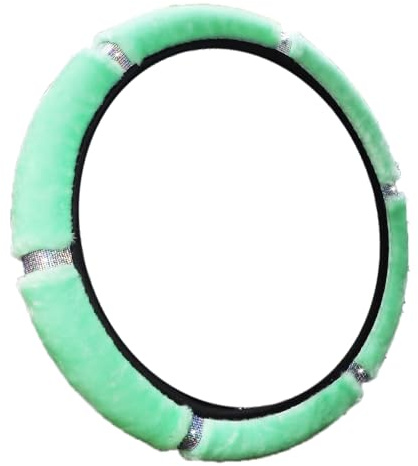 Anevous Lenkradbezug Plüsch, Winter Auto Lenkradabdeckung, Weich bequem Lenkradhülle Plüsch, Lenkrad Abdeckung Rutsch Warme, Auto Winter Zubehoer für Auto Innenzubehör, 37-38cm,Grün