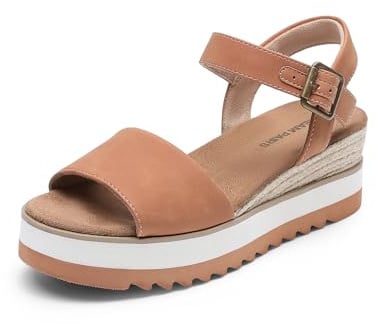 DREAM PAIRS Damen Espadrilles Sandalen mit offener Zehenpartie elegante Plateau Sandals zum Hineinschlüpfen