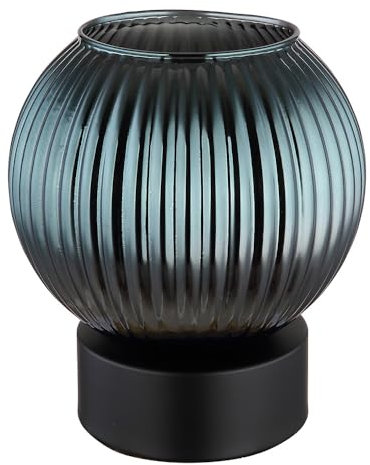 Tischlampe Nachttischlampe Tischleuchte Retro Glas Wohnzimmerlampe petrol H 17 cm