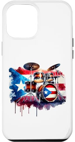 Custodia per iPhone 12 Pro Max Ritmi di batteria con bandiera portoricana