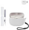 Silicone Protective Case for JBL Tune 130NC TWS Wireless Bluetooth Earbuds - Durable and Eco-Friendly Earphone Cover with Precise Holes, with Keychain & Lanyard, White