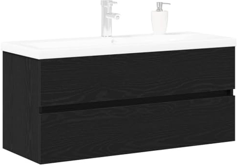 vidaXL Waschbeckenschrank Schwarz Eichen-Optik 100 x 39 x 62 cm | Jede Menge Platz für all deine Sachen, Schick und stilvoll, Starkes Holz für eine lange Lebensdauer