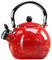 Teiera vintage smaltata da 2,1 litri, grazioso bollitore per fornelli a gas e a induzione, accessori da cucina(Rosso)