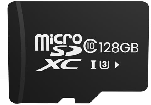 Obligz 128GB Micro SD Card for Security Cameras, Read Speed up to 100 MB/s, C10, U3, V30, A1, Memory Card for Security Camera, Dashcam, Black