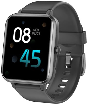 GRV Smartwatch Damen mit Bluetooth-Telefonie, 100+ Sportmodi, Fitness Tracker mit Herzfrequenz- & Schlafüberwachung, Benachrichtigungen, für Android & iOS(Schwarz)
