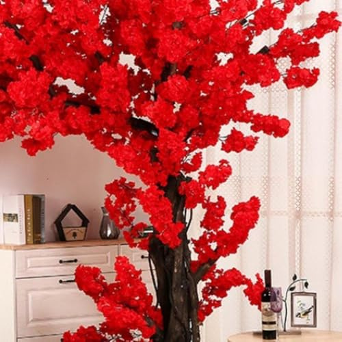 Generisch Kirschbaum Künstlich Sakura Baum Kirschblütenbaum Künstlich Kunstbaum Kirschblüte Indoor Outdoor Für Zuhause Hochzeit Party Garten,Rot,200x200cm