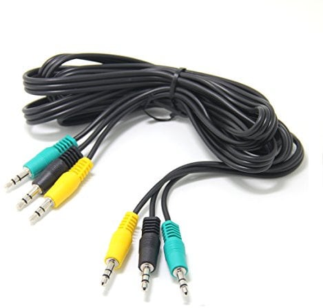 ancable - Cable de Audio de Repuesto para Altavoces Logitech de 5.1 Canales (3,5 Mm, 1/8 TRS Macho a Macho de 6 Pies), Compatible con Logitech Z-5500, Z-5450, Z-5400, Z-5300, Z-906, Z-680, X540, Etc.