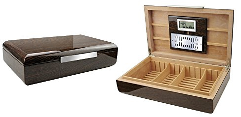 Behälter Humidor Befeuchter für 100 Zigarren in Ironwood Abgerundete Lubinski