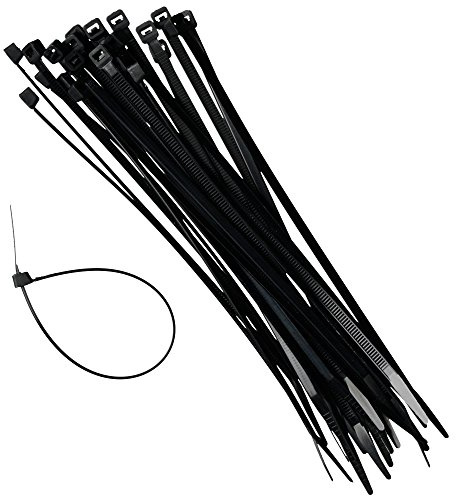 Cable Ties,300mm x 4.5mm,100 Pack,Black,Self Locking Zip Ties