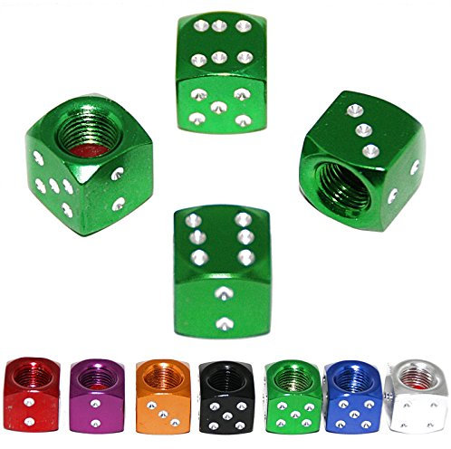 4er Ventilkappen Set - Würfel Cube Chrom Dice Bike Auto Motorrad Fahrrad Ventile (violett)