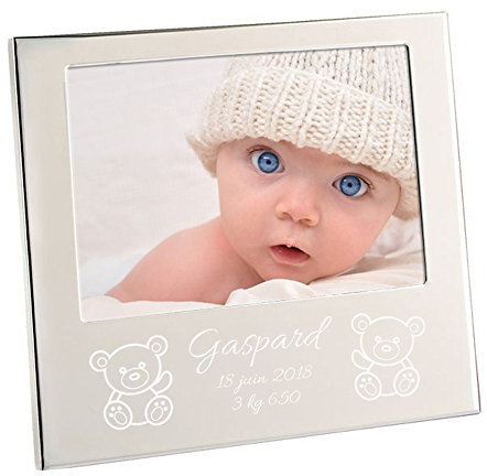 Bilderrahmen zur Geburt mit Name und Bärenmotiven