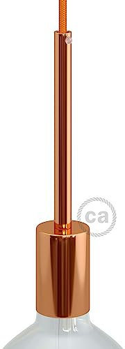 creative cables - Zylindrisches E27-Lampenfassungs-Kit aus Metall mit 15 cm Kabelklemme - Kupfer