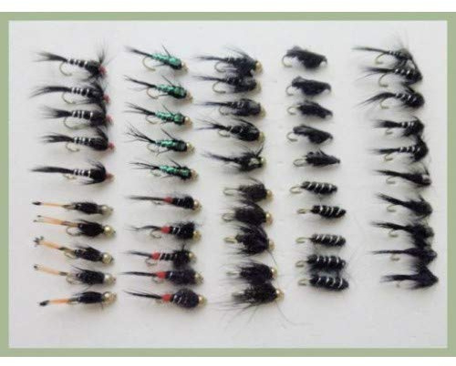 50 schwarze Nymphen, gemischte Größen