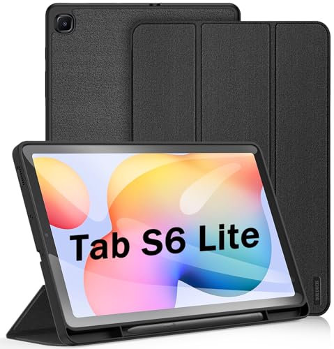 DUX DUCIS Funda para Samsung Galaxy Tab S6 Lite 10,4 2024/2022/2020, TPU Suave Estuche de protección magnética Delgada con Soporte para S Pen para Tab S6 Lite (SM-P610/P613/P615/P619), Negro
