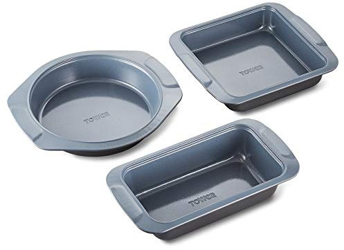 Tower Cerasure T843073 3 Piece Baking Tray Set with Carbon Steel Construction, Graphite