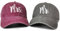 Hepandy Mr and Mrs Baseballmützen für Damen und Herren, 2er-Set – Mr & Mrs (verwaschenes Grau & Burgunderrot), Einheitsgröße