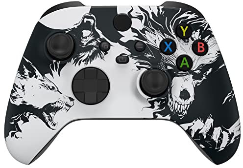 eXtremeRate Coque de Remplacement pour Xbox Séries X/S, Coque Avant Customisée pour Xbox Séries X/S Manette, Loup Garou