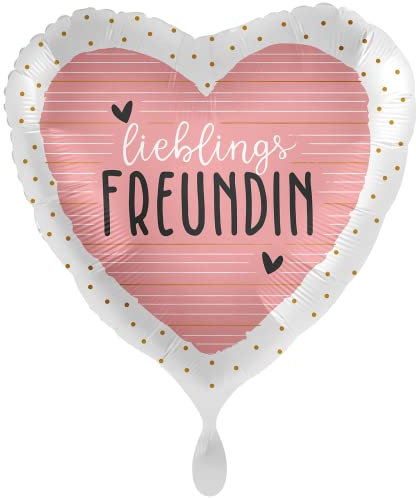 1 Folienballon Lieblingsfreundin Herz weiß rosegold schwarz ca 43 cm ungefüllt Ballongas geeignet