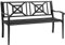 Outsunny Gartenbank 2-Sitzer Bank Outdoor Terrasse Terrasse Patio hohe Rückenlehne Latten Sitz Bequeme Armlehnen Stahl 128 x 62,5 x 81,5 cm schwarz