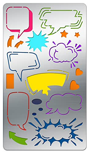 BENECREAT Wetter-Schablonen, 10x17,5cm, Wolken, Sonnig, Comics, Schablonen für Scrapbooking und Bullet Journaling