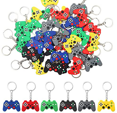 Portachiavi Da Gioco, 36 Pezzi Portachiavi con Controller di Gioco, Portachiavi Videogiochi, 6 Colori Portachiavi Bambini Per Feste Compleanno, Gadget Compleanno Bambini Feste Di Compleanno Regalo