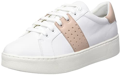 Geox Damen D SKYELY Sneaker, White/Nude, 38 EU