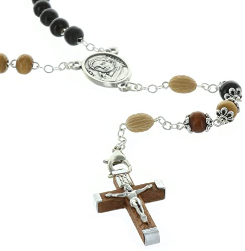 Palais du Rosaire Rosenkranz der Heiligen Bernadette aus Holz mit 6 Dutzend – Rosenkranz aus Holz – christlicher Kult