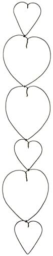 IB Laursen Sterne lang Herzgirlande aus Metall mit 6 Herzen Hearts Metall Girlande L 76 cm
