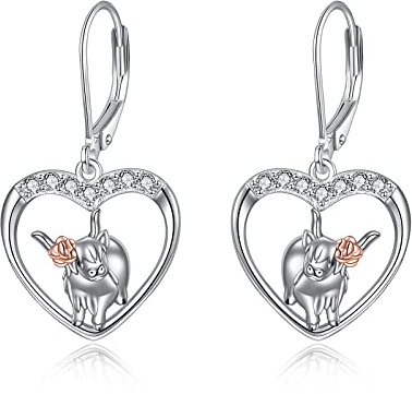 Hochland Kuh Ohrringe 925 Sterling Sliver Kuh Dangle Ohrringe Schmuck Geschenke für Frauen Mädchen