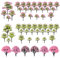 Woohome 50 Stück Modellbau Bäume Rosa Bäume Modellbau Modell Baum Zug Bäume Kunststoff Modell Bäume für DIY Landschaft Gartendeko, Modelllandschaft