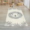 Teppich-Traum Kinderzimmer Teppich Baby Spielteppich 3D Optik High Low Effekt Katzenmotiv Creme grau weiß, Größe 80 x 150 cm