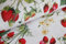 Dekostoffe Meterware Sommer, Baumwoll Mischgewebe bedruckt, Ottomanestoff *50cm, Farbe: 004 Erdbeeren