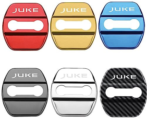 ZILOOK 4 Pcs Car Door Lock Cover for Nissan Juke JUKE,Stainless Steel Dust Water-Proof Cover Latches Cover Protector Automotive Interior Protection Accessories,Red1