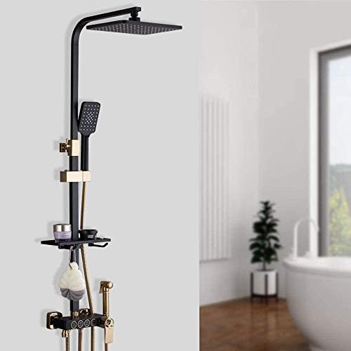 4-Funktions-Duscharmaturen, Badezimmer-Wasserhahn-Set, schwarzes Finish, Messing-Duschset, 8-Zoll-Regenduscharmatur, Mischdüse für Badewanne Decoration