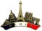 Vigcebit Retro Paris Fridge Door Sticker,Colorful Retro Paris Metal Decorative Refrigerators Sticker | Simulation Retro Paris Cartoon Magnets Home Decor Souvenirs