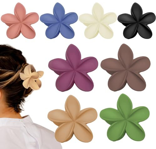 Pinzas para el Pelo con Flores Mate, pinzas para el pelo para mujer, para cabello grueso, antideslizantes, accesorios para el peinado para mujeres, niñas (D)