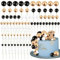 BETESSIN 105pcs Tortendeko Kugeln Happy Birthday Kuchendeko Schwarz Schaumkugel Deko Torten Cupcake Topper Geburtstag Babyparty Hochzeit Kuchen Dekoration Kuchenaufsatz Gold Weiß 1,5cm-4cm